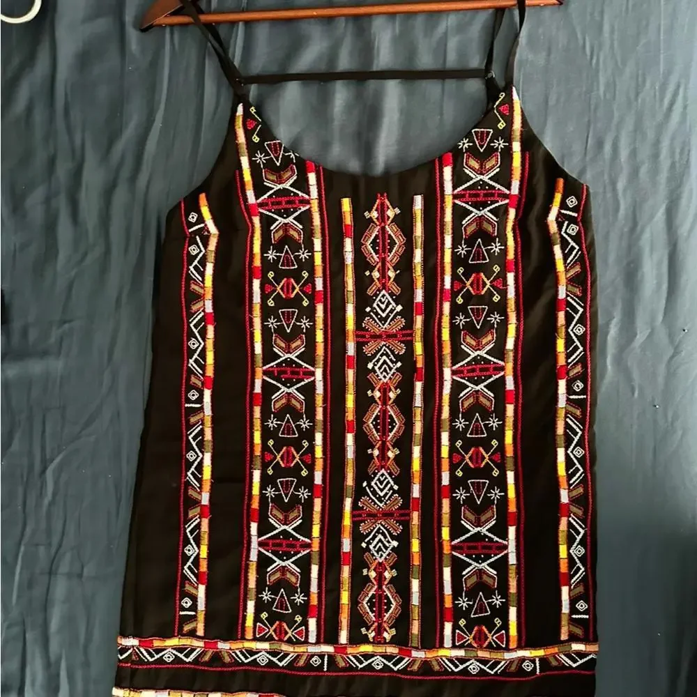 French Connection Bakari Beaded Embroidery Shift Dress, Size 6